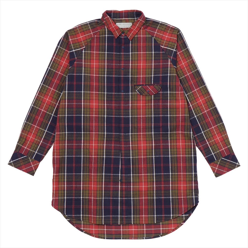 タータンチェックのロングシャツ